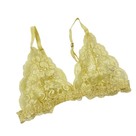 We Are Hah Chi Stretch-lace Bralette In Lemonade - Picture 2 of 6